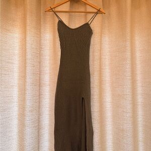 Knitted Cami Split Midi Dress & Shrug